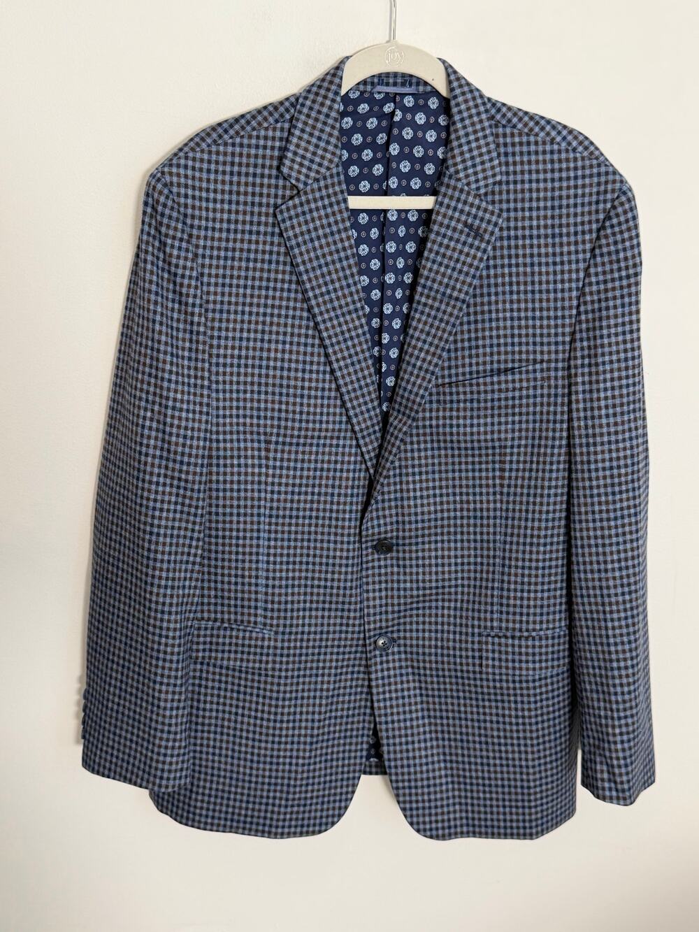 Crown & Ivy Blue and brown checked blazer size 46L